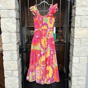 NWT ruffle strap midi dress J Marie small
